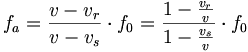 f_a = frac cdot f_0 = frac}}cdot f_0