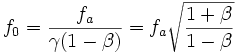 f_0 = frac = f_a sqrt}