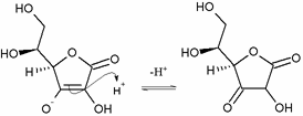 Attack of ascorbic enol on proton to give 1,3-diketone