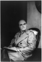 Thornton Wilder as Mr. Antrobus in The Skin of Our Teeth, photographed by Carl Van Vechten, August 18, 1948.
