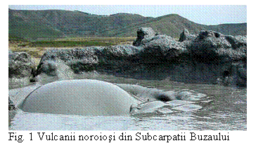 Text Box: 
Fig. 1 Vulcanii noroiosi din Subcarpatii Buzaului
