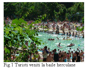 Text Box:  
Fig.1 Turisti veniti la baile herculane
