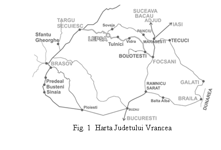 Text Box: 
Fig. 1 Harta Judetului Vrancea
